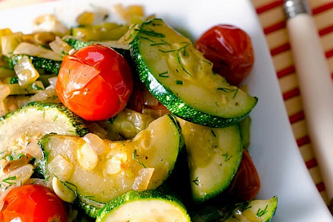 Zucchetti-Tomaten-Gemüse