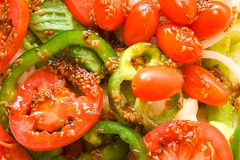 Salade de tomates et poivrons