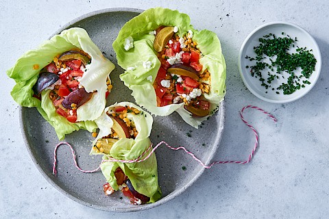 Rouleaux de salade farcis aux lentilles